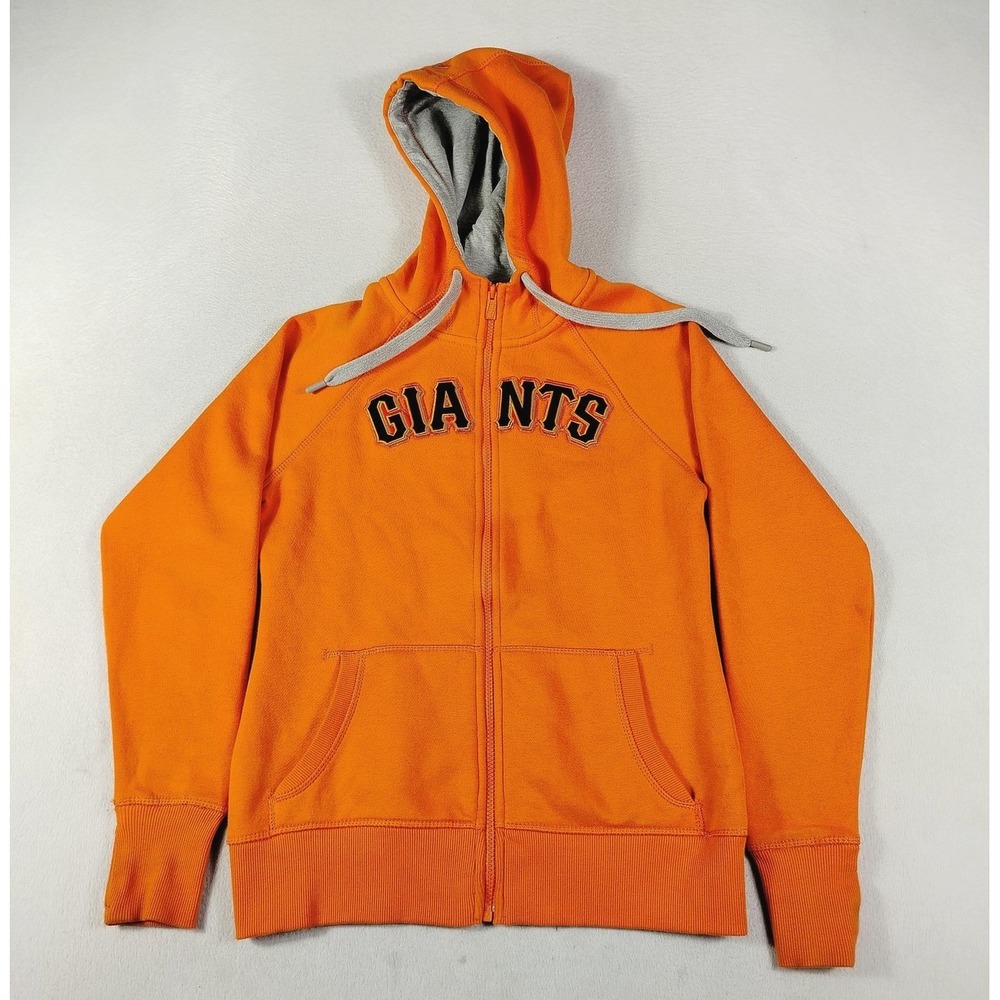 San Francisco‎ Giants Hoodie Womens Small Orange MLB Baseball Antigua Zip Up